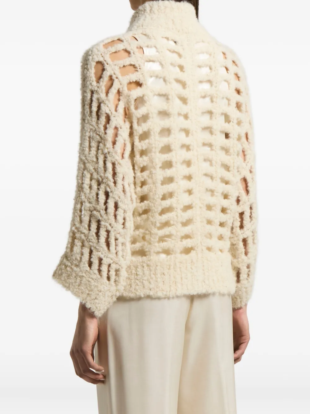 Peserico Geometric Cut-out Cardigan In Neutral