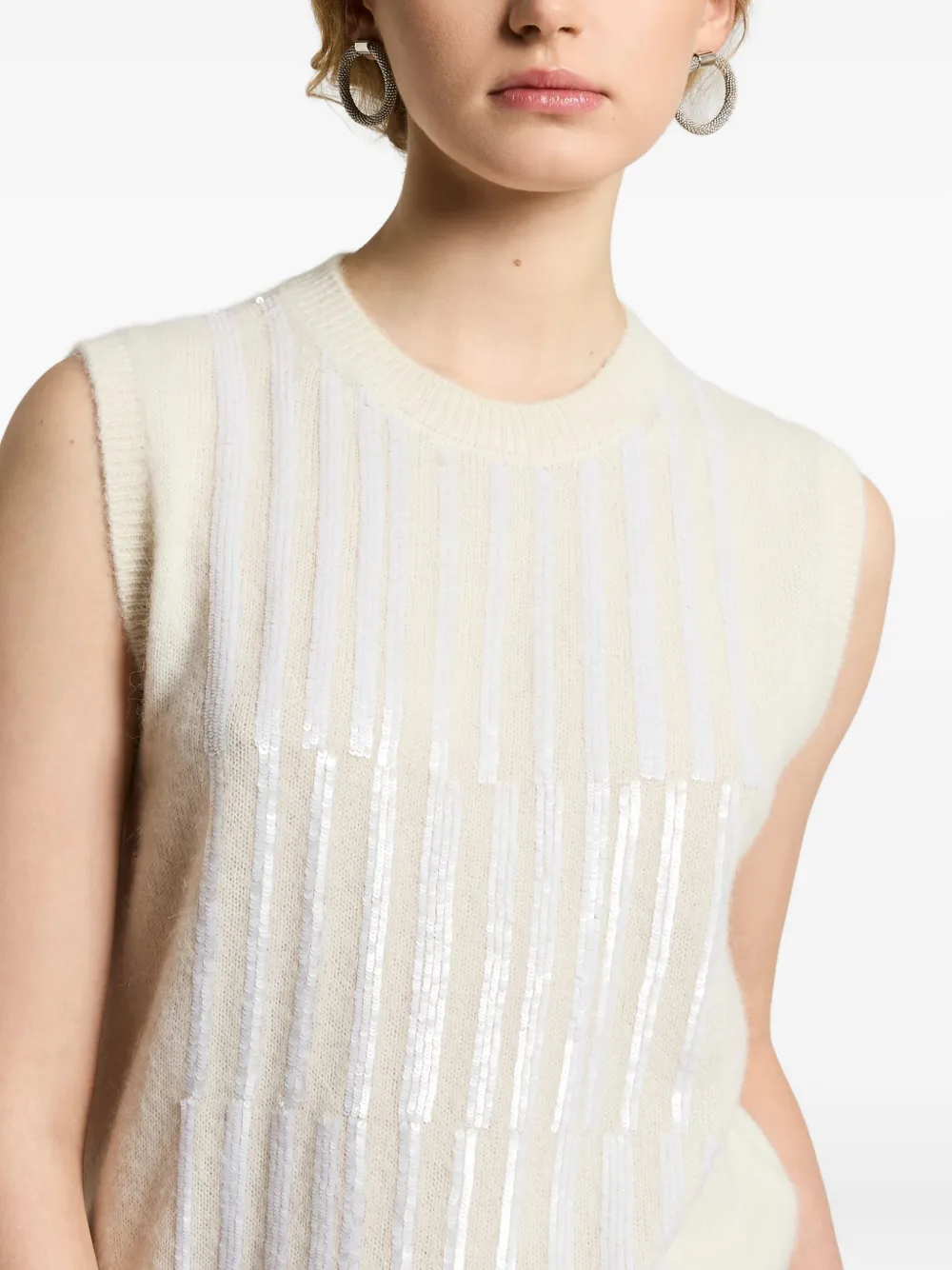 Peserico Vest verfraaid met pailletten Wit