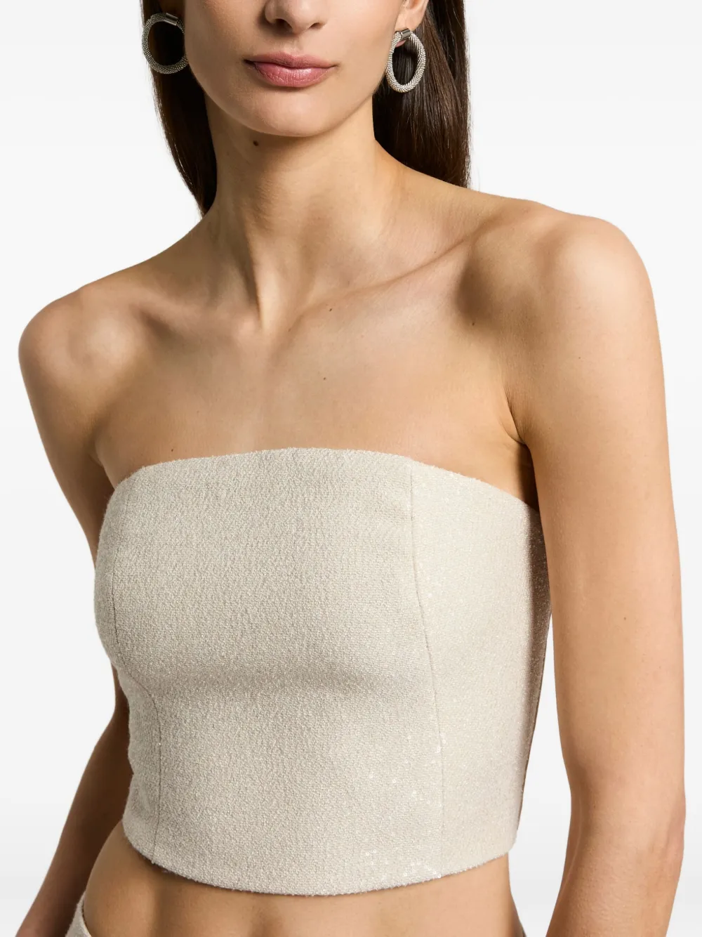 Peserico Top verfraaid met pailletten Beige