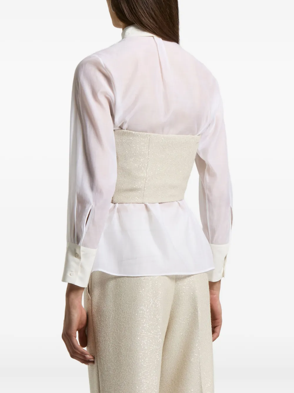 Peserico Top verfraaid met pailletten Beige