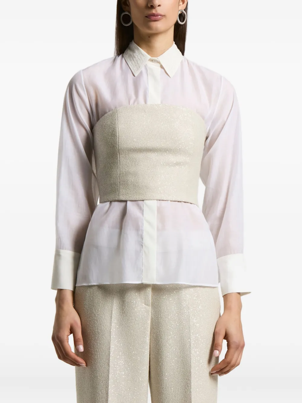 Peserico sequin-embellished strapless top | Neutrals | Image 1