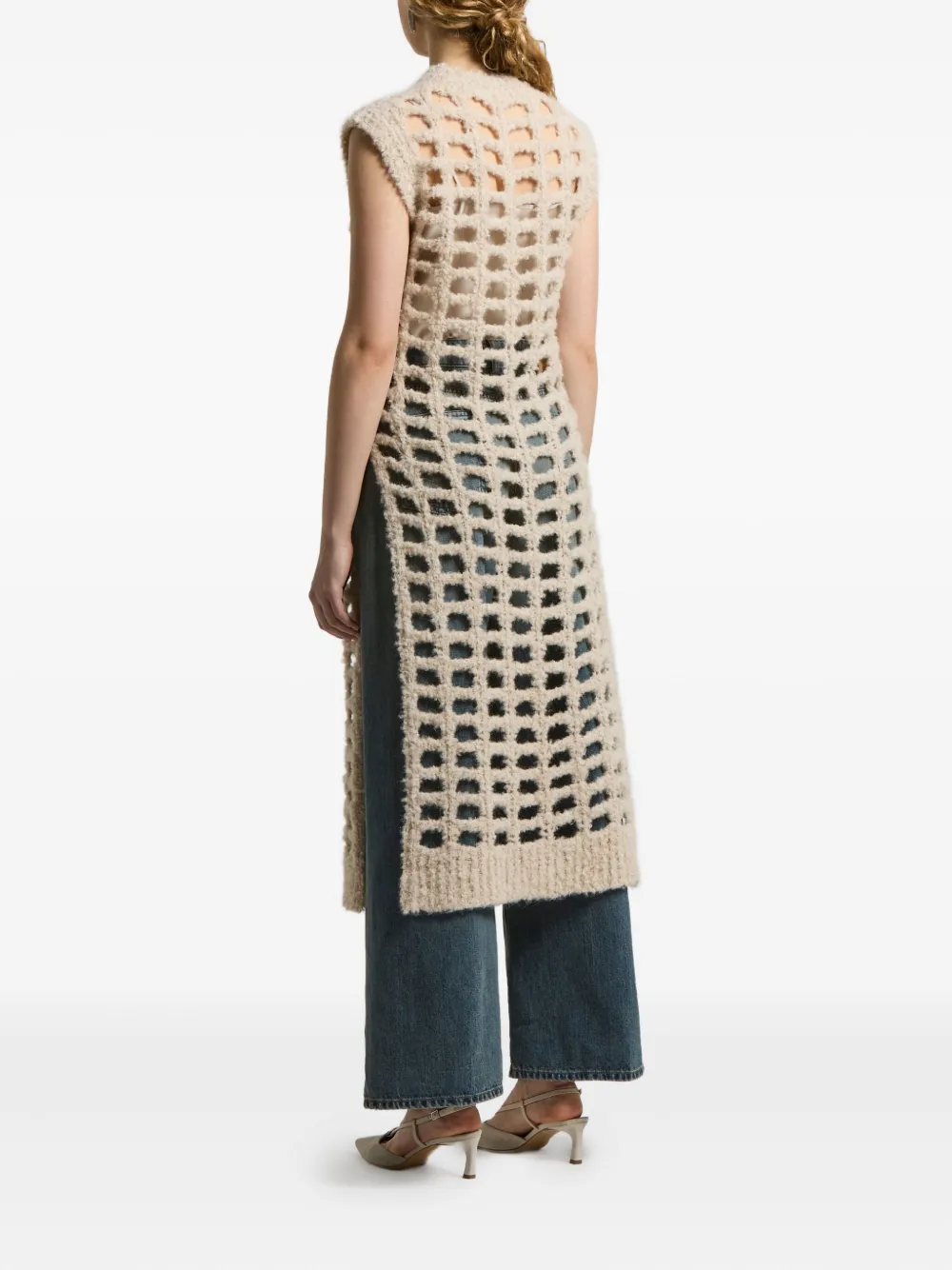 Peserico grid-pattern sleeveless top | Knitted Sweaters | Image 2