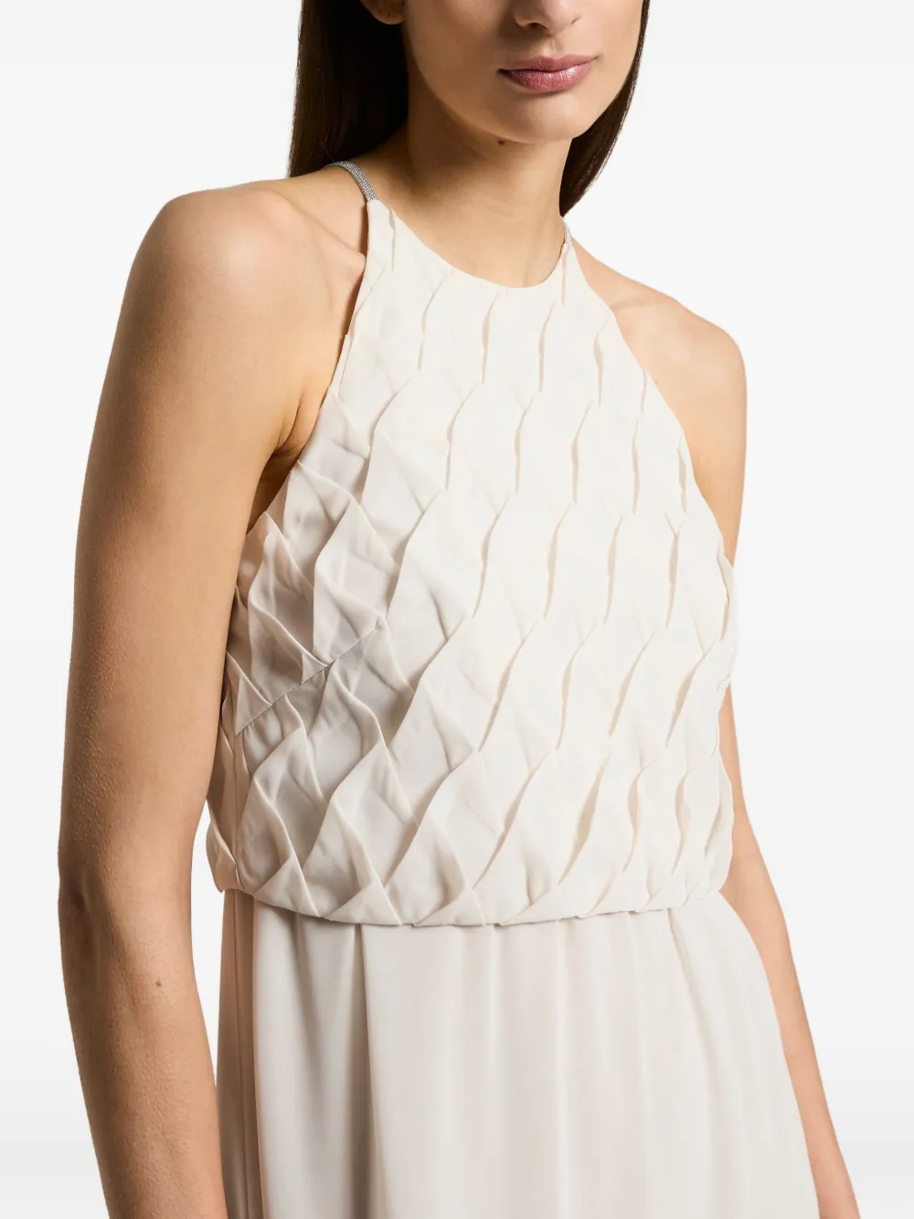 Peserico Geplooide maxi-jurk Grijs