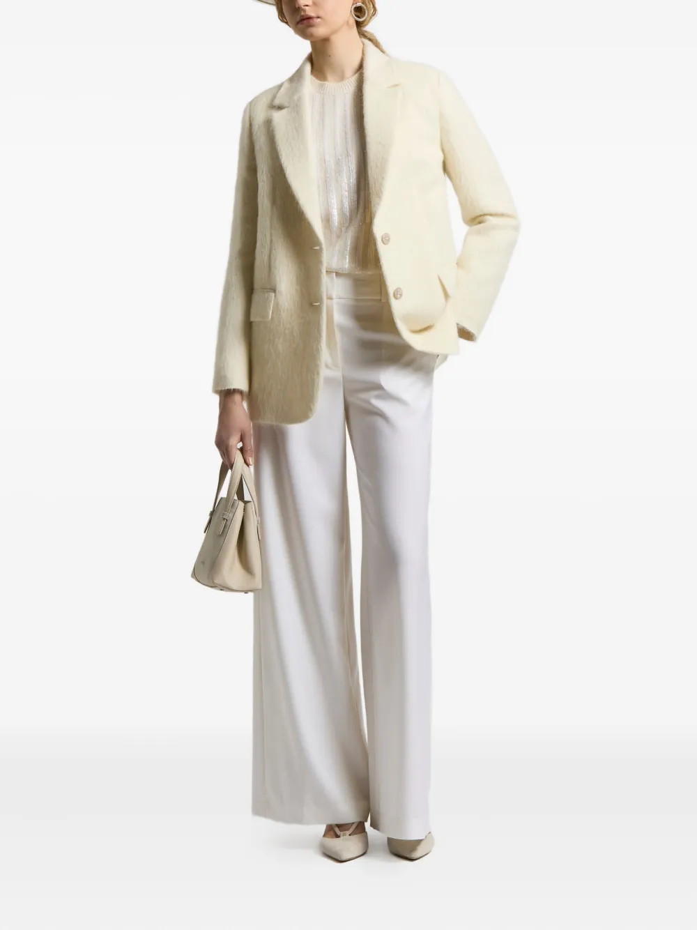 Peserico Blazer met enkele rij knopen Beige