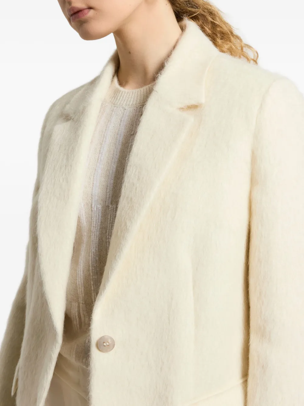 Peserico Blazer met enkele rij knopen Beige