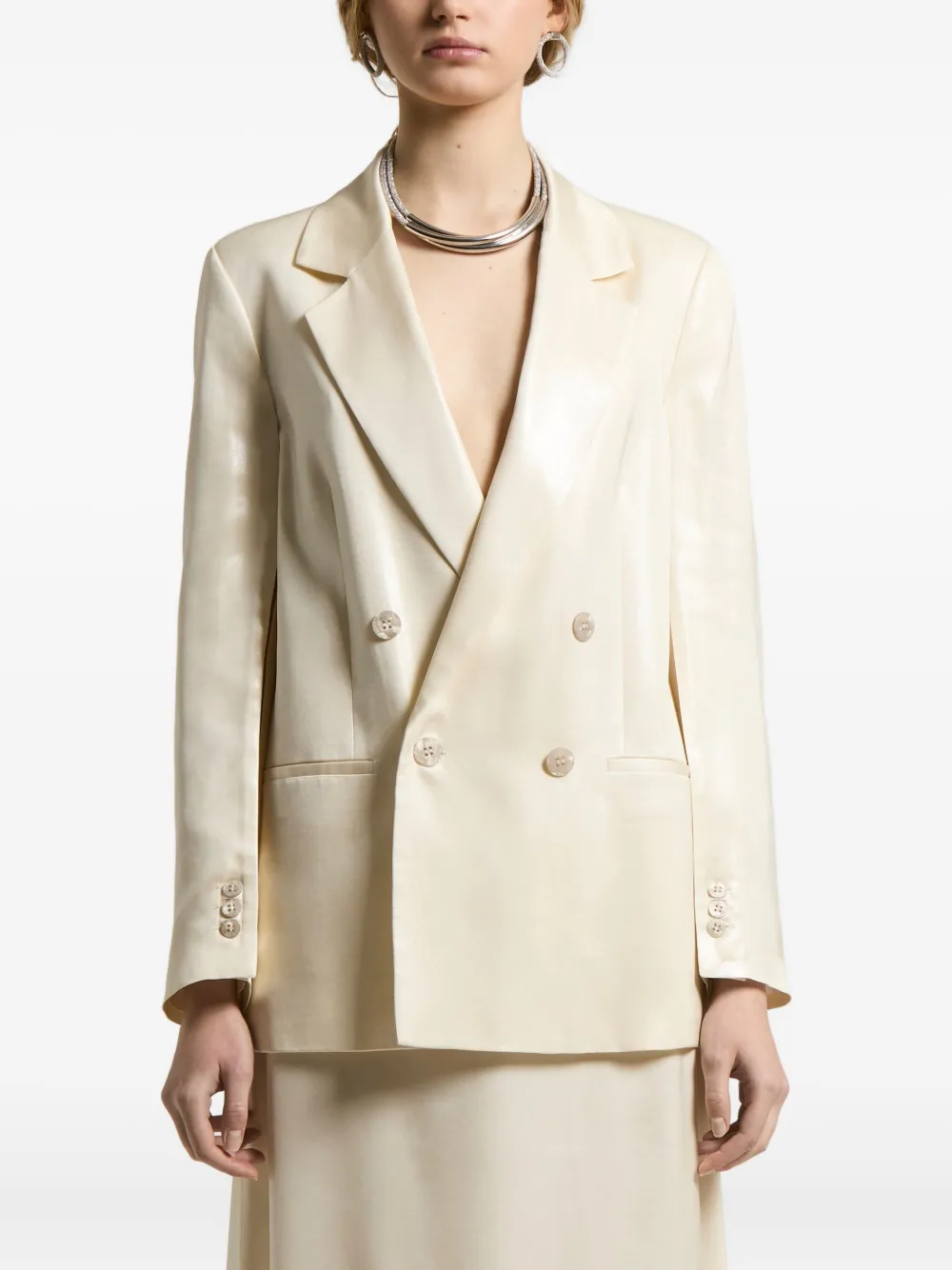 Peserico double-breasted blazer | Neutrals | Image 1