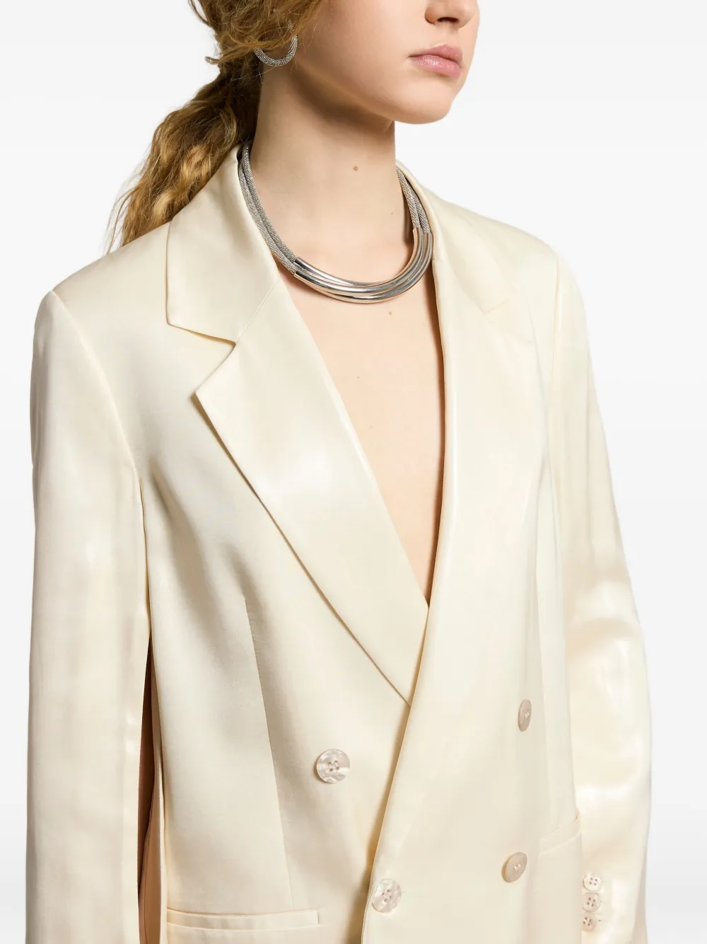 Peserico Blazer met dubbele rij knopen Beige