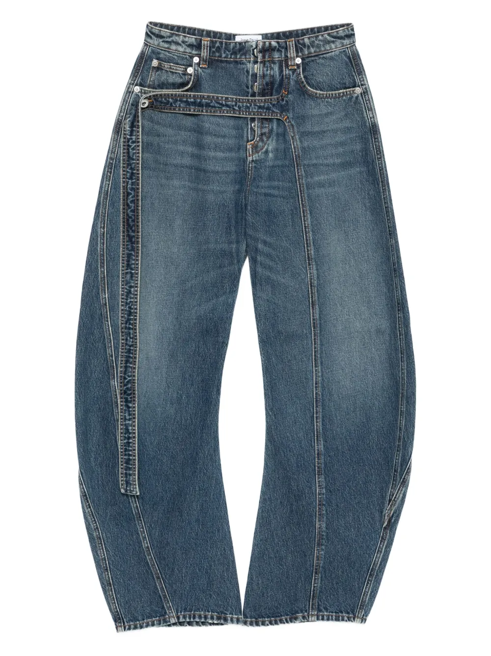 Jean Paul Gaultier panelled belted jeans Blauw