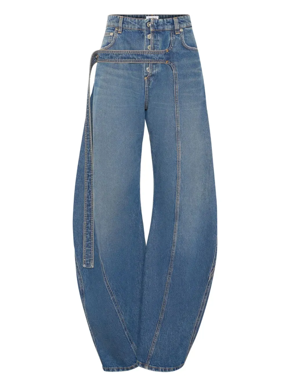 Jean Paul Gaultier panelled belted jeans - Blu