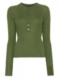 Soeur ribbed button-front top - Green