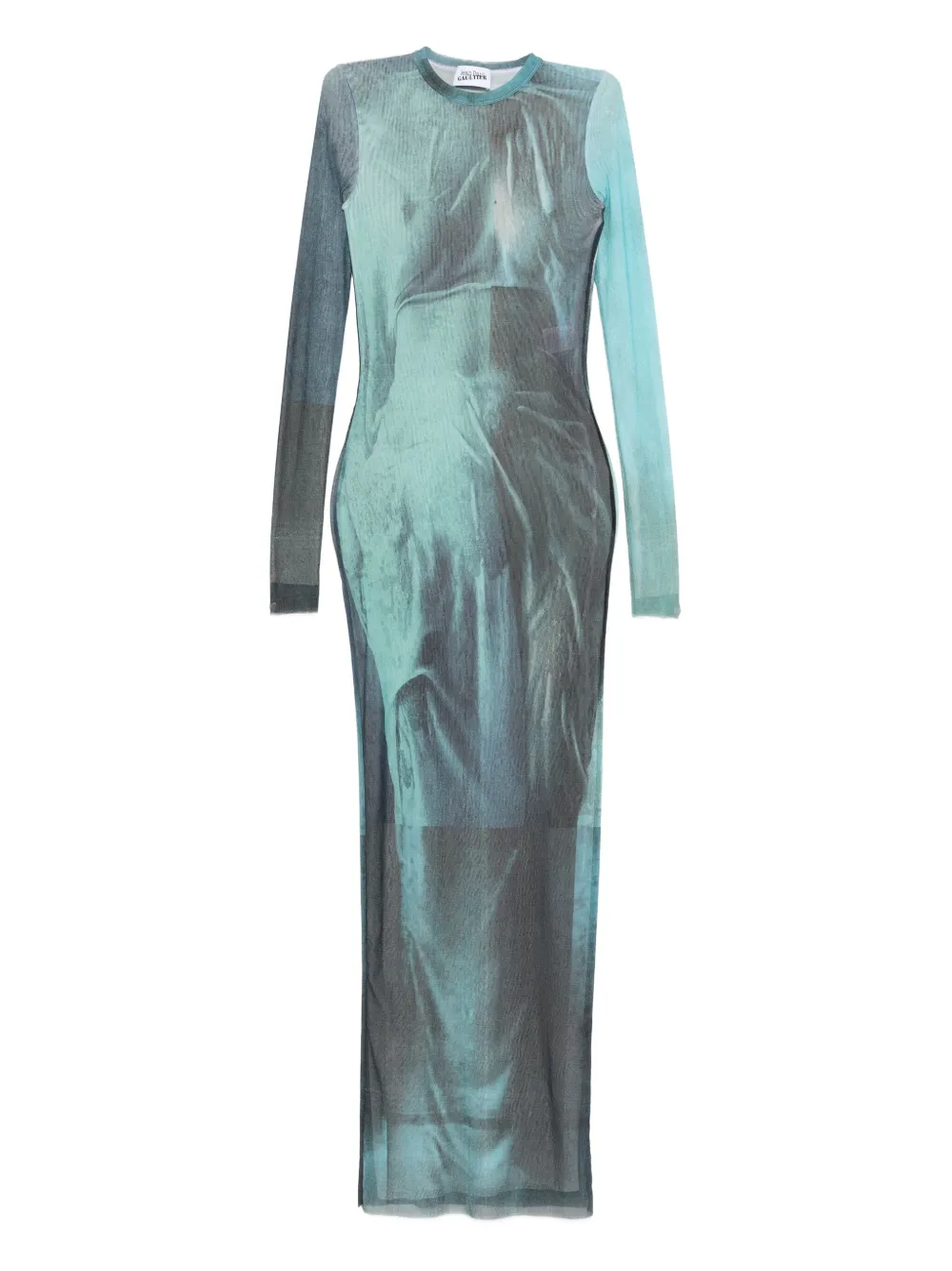 Jean Paul Gaultier printed long-sleeved midi dress | Blue | Image 1