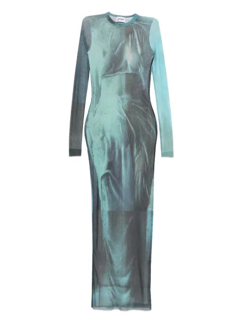 Jean Paul Gaultier printed long-sleeved midi dress