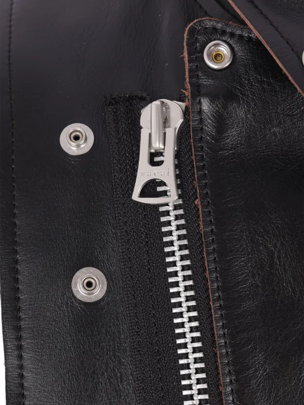 Sacai レザージャケット | ブラック | FARFETCH JP