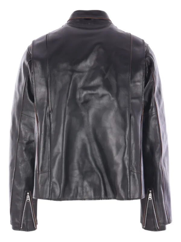 Sacai レザージャケット | ブラック | FARFETCH JP