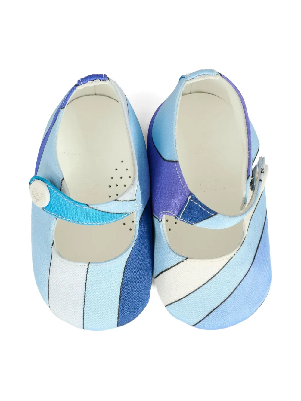 PUCCI Junior Iride-print Mary Jane ballet flats Blue