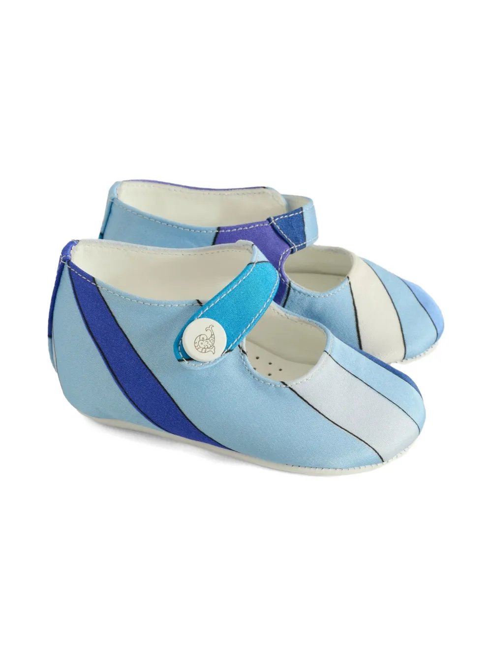 PUCCI Junior Iride-print Mary Jane ballet flats Blue