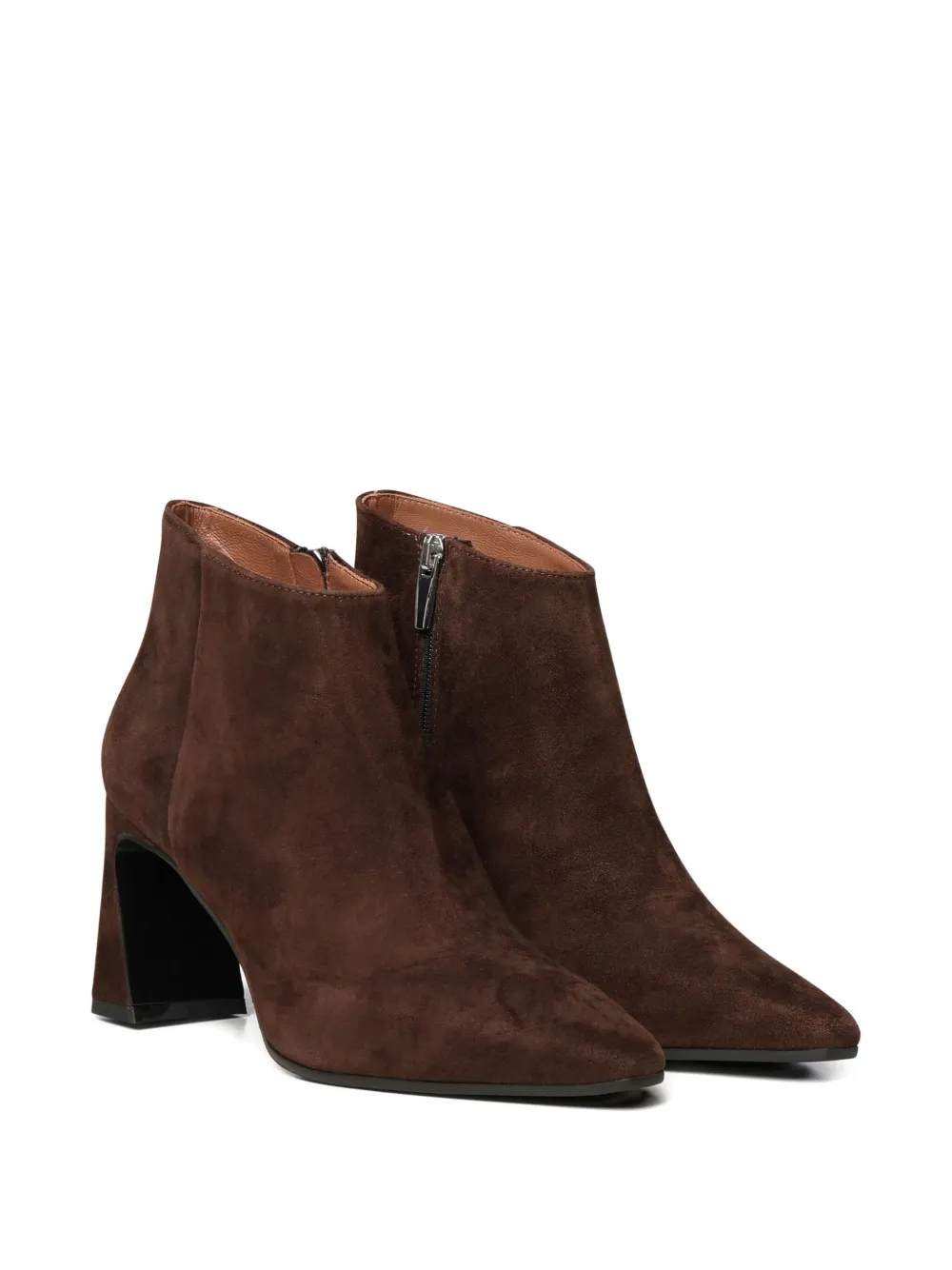 Evaluna pointed-toe block-heel boots Brown