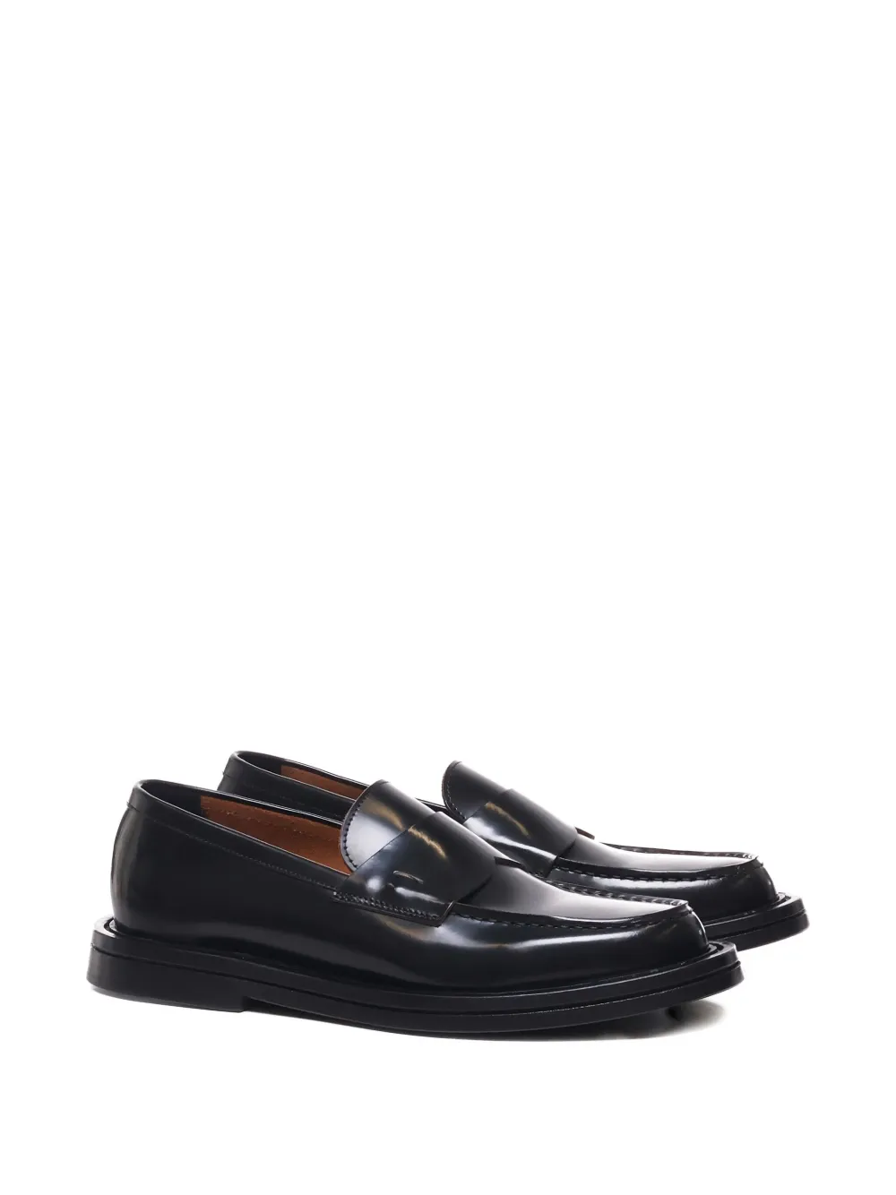 The Antipode polished leather loafers Black