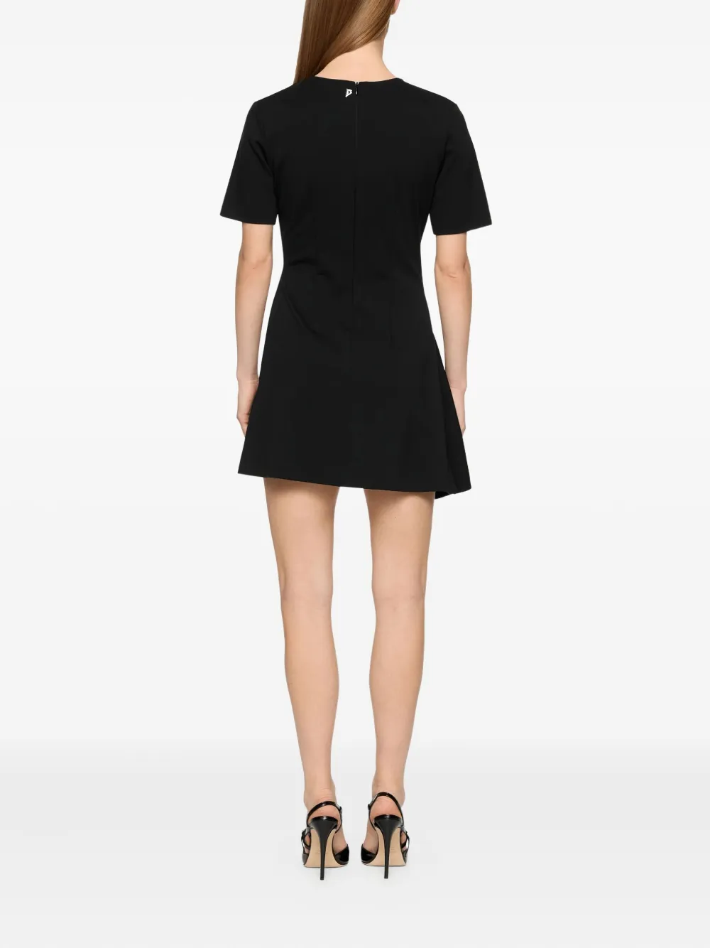 Dondup Twist-detail Short-sleeve Mini Dress In Black