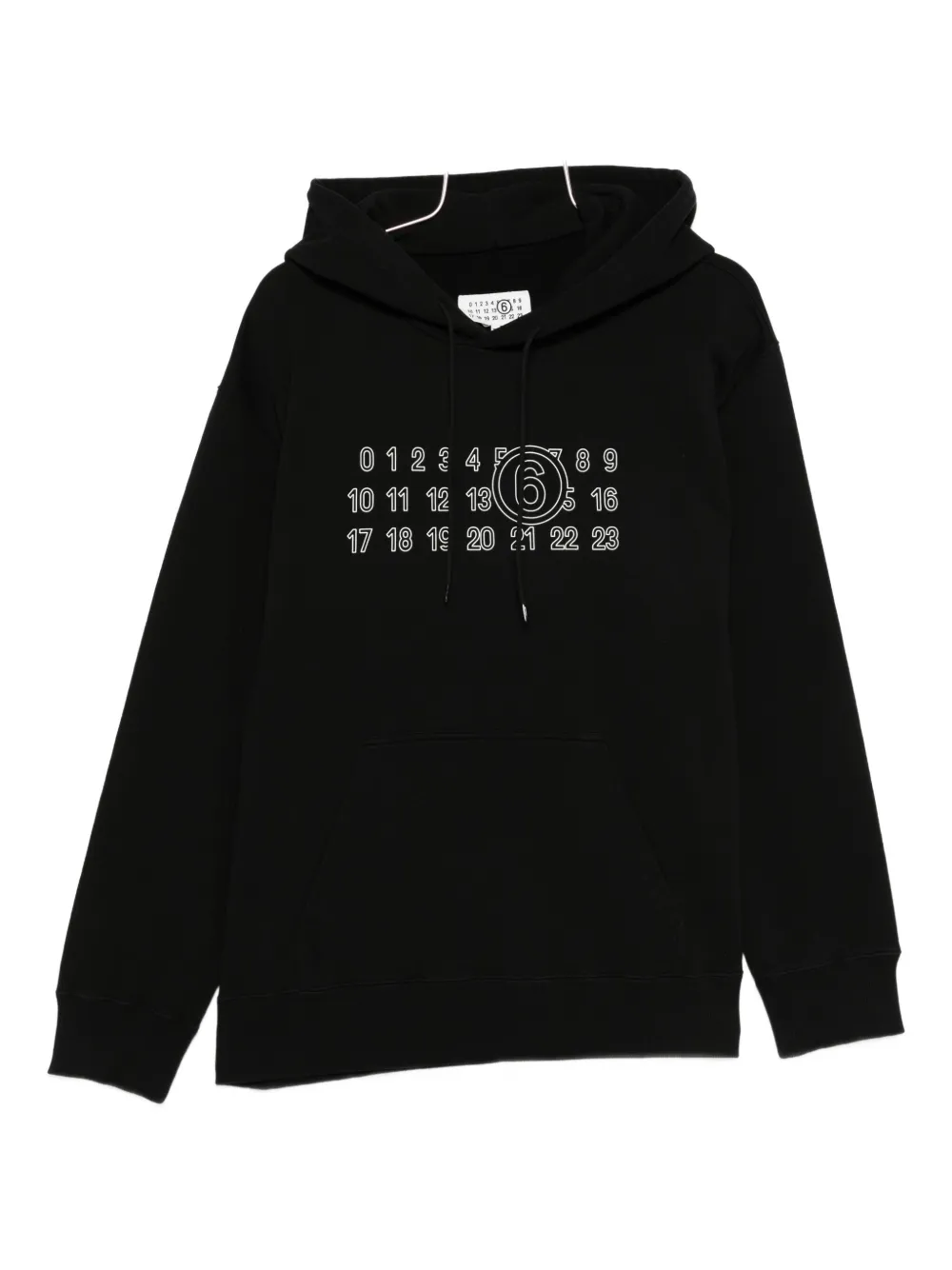 MM6 Maison Margiela numeric-print hoodie Zwart
