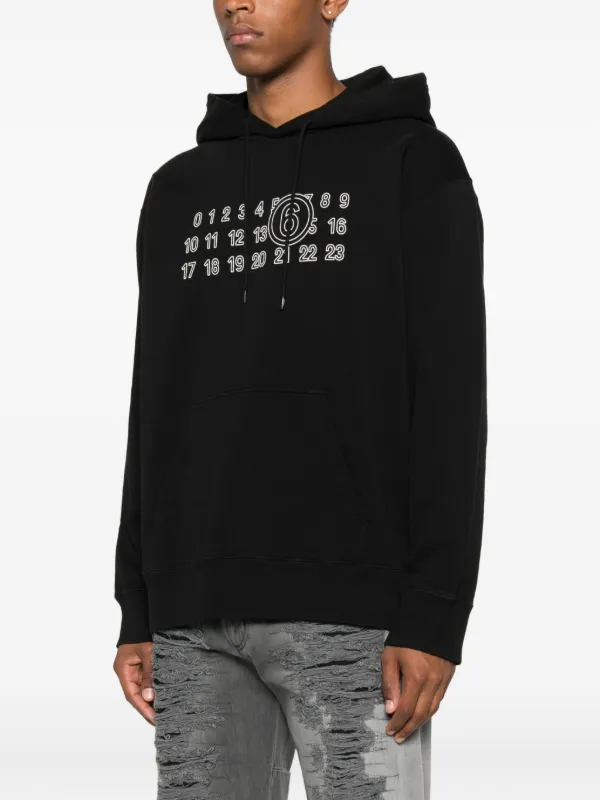 MM6 Maison Margiela numeric-print Hoodie | Black | FARFETCH HK