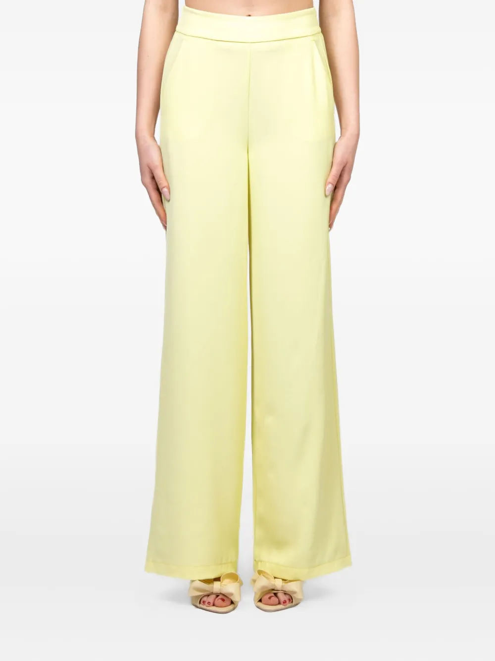 Vicolo Elastic-waistband Palazzo Pants In Yellow