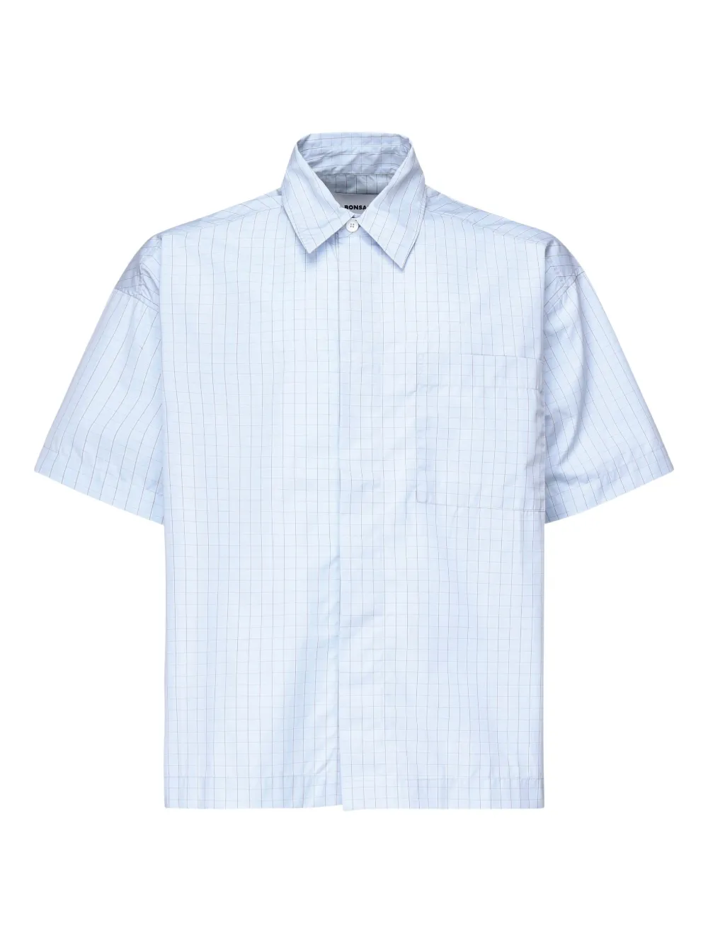 Bonsai checked short-sleeve shirt | Blue | Image 1