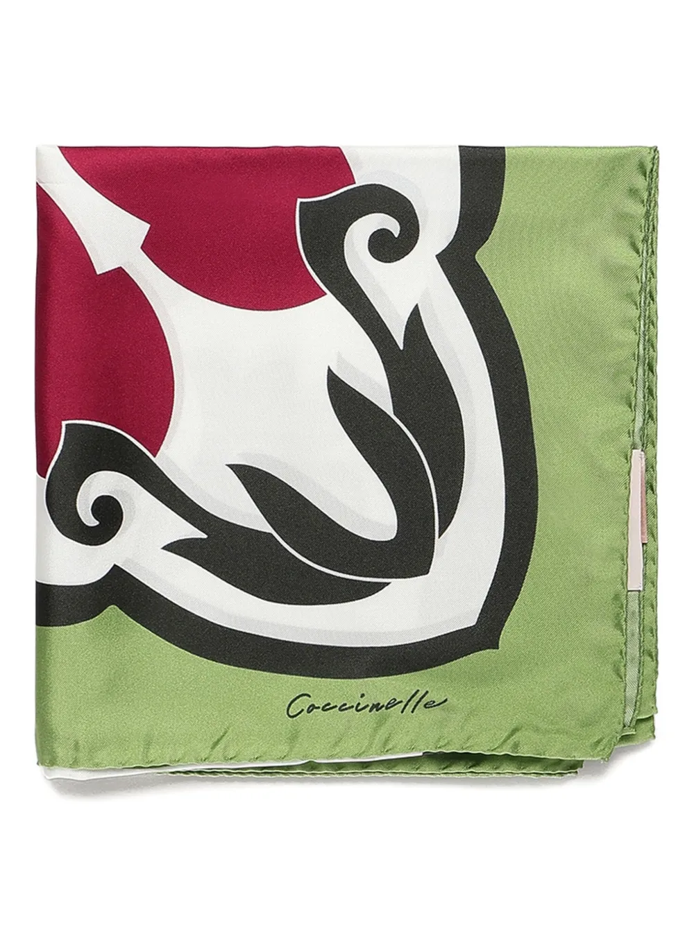Coccinelle Azulejos silk scarf Groen