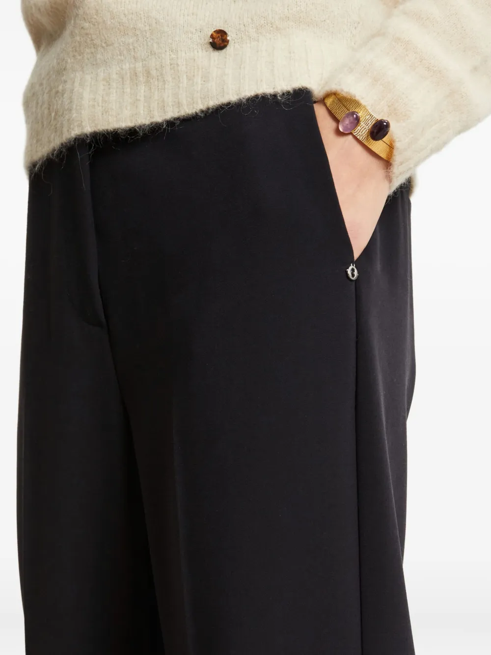Ottod'Ame Broek met wijde pijpen Zwart