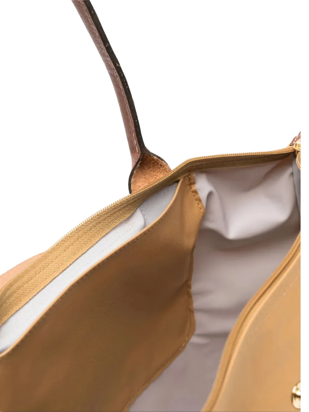 Longchamp Le Pliage leather-trimmed tote bag Bruin