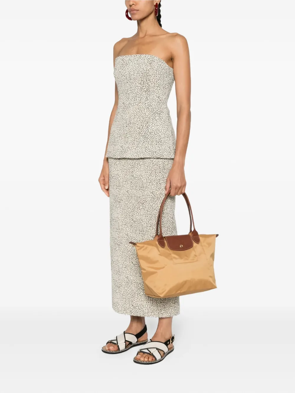 Longchamp Le Pliage leather-trimmed tote bag Bruin