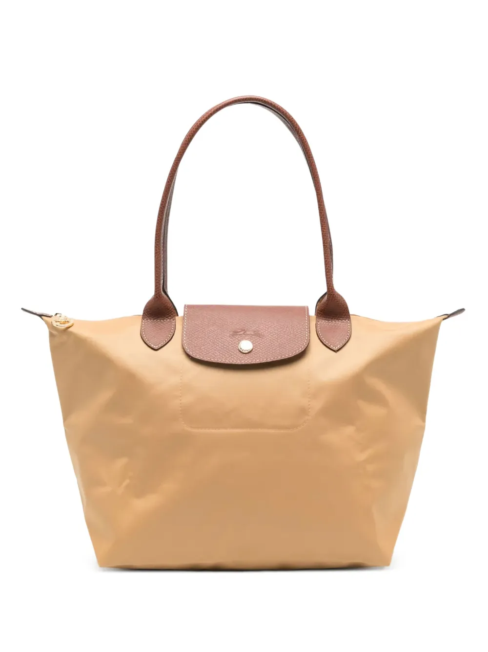 Longchamp Le Pliage leather-trimmed tote bag Bruin