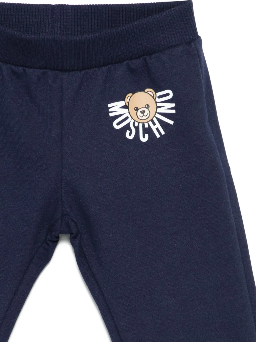 Moschino Kids bear-logo track pants Blauw