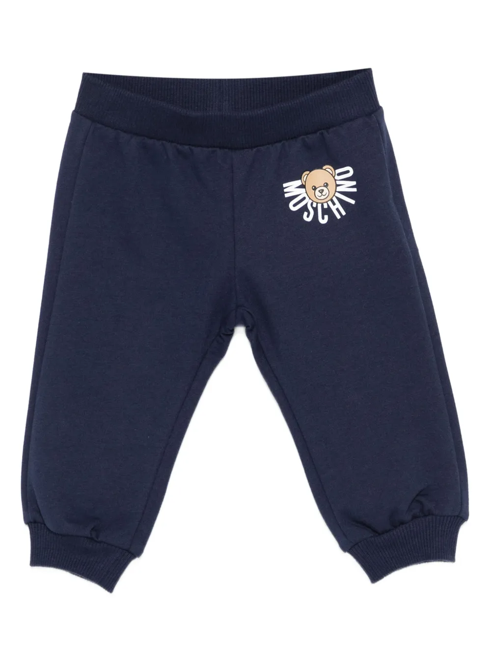 Moschino Kids bear-logo track pants Blauw