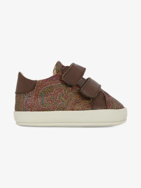 ETRO KIDS paisley-print double strap sneakers