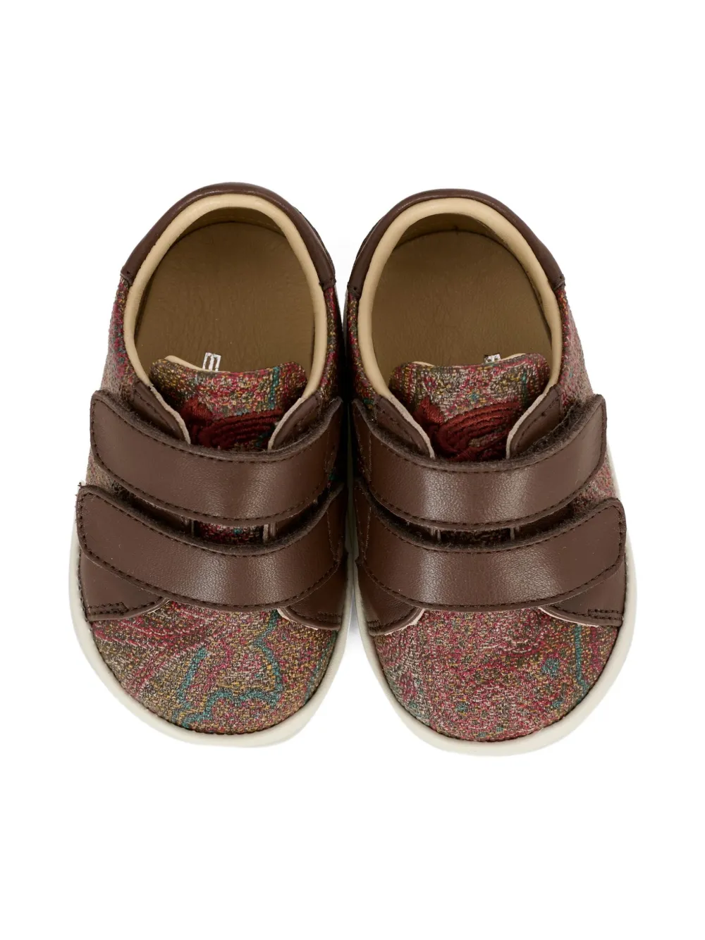 ETRO KIDS paisley-print double strap sneakers Brown