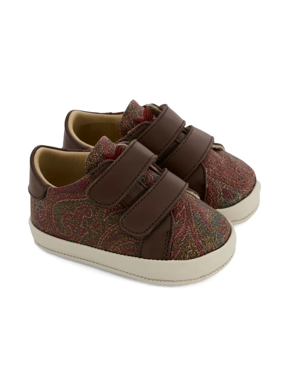 ETRO KIDS paisley-print double strap sneakers Brown