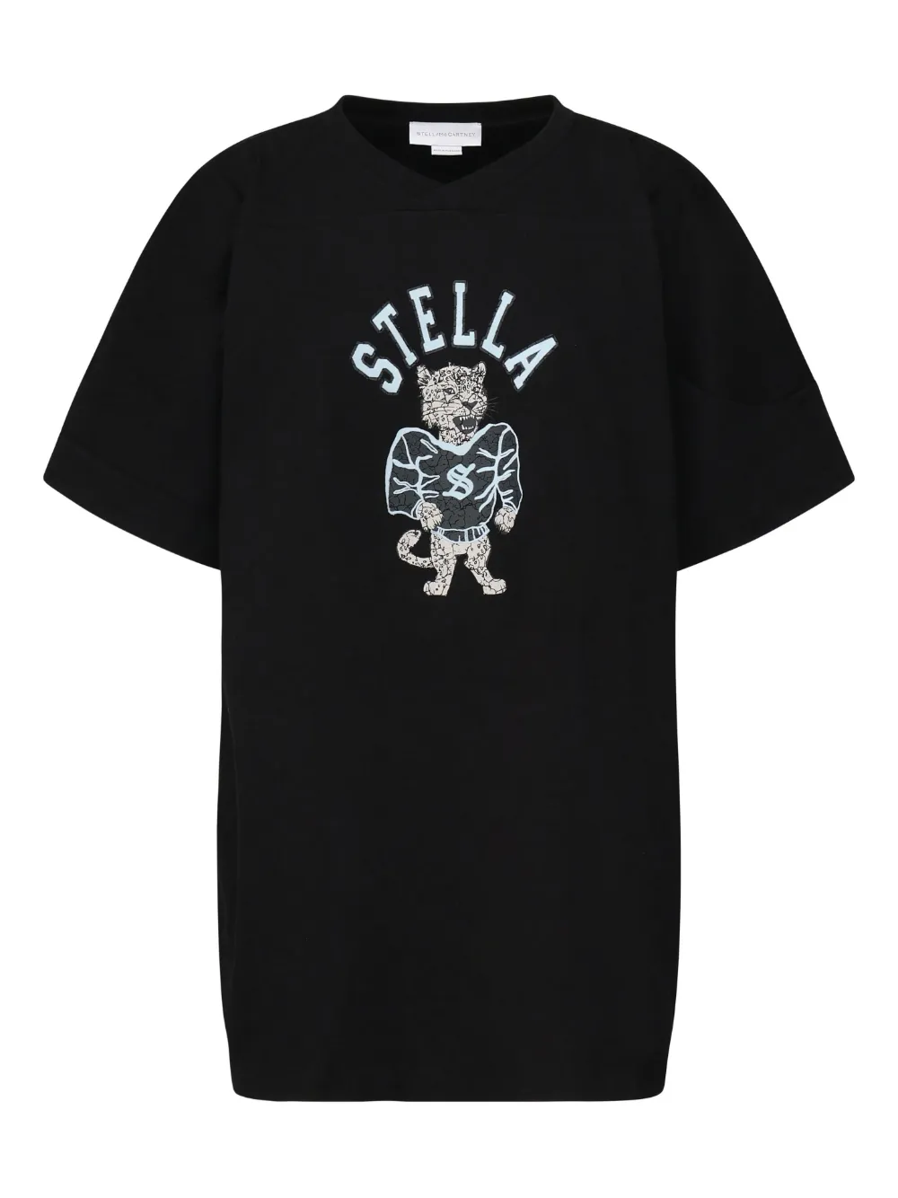 Stella McCartney Katoenen T-shirt met logodetail Zwart