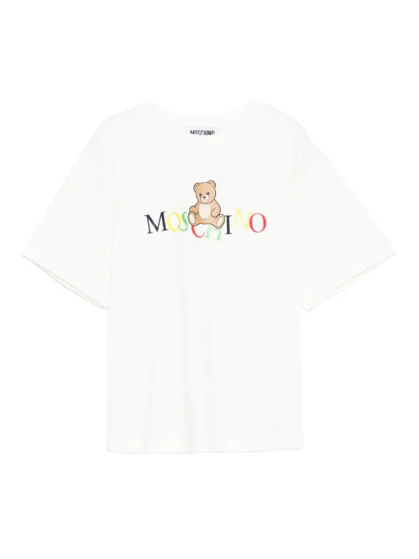 【関税込み】Moschino ホワイト Little Teddy Bear Tシャツ Moschino Kids テディベア Tシャツ | ホワイト | FARFETCH JP