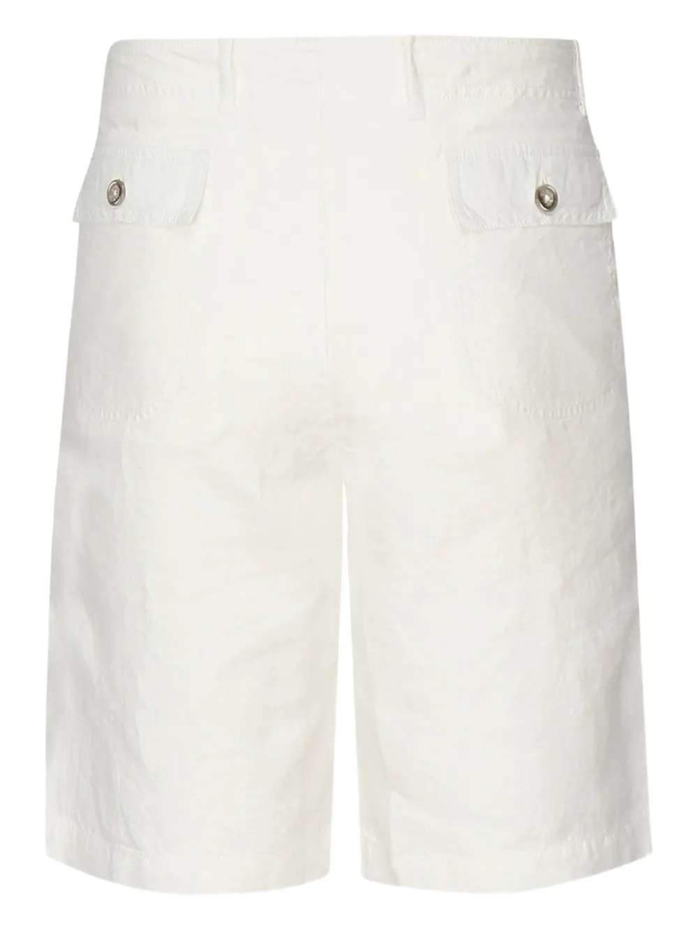 Fedeli Linnen shorts met blaaszak Wit