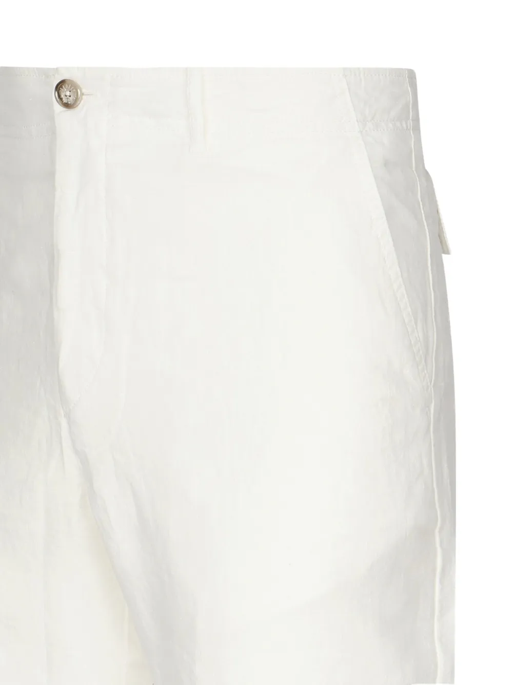 Fedeli Linnen shorts met blaaszak Wit
