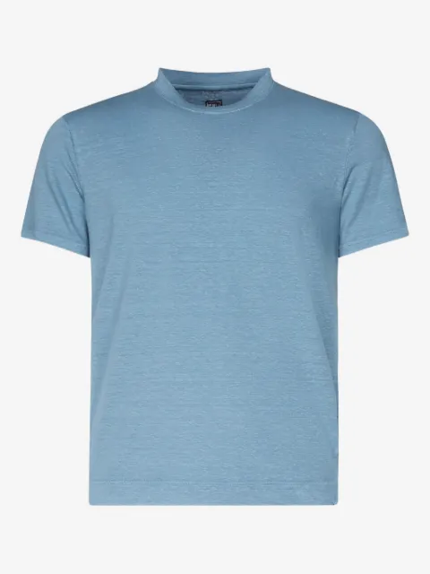 Fedeli T-shirt mélange in lino a maniche corte