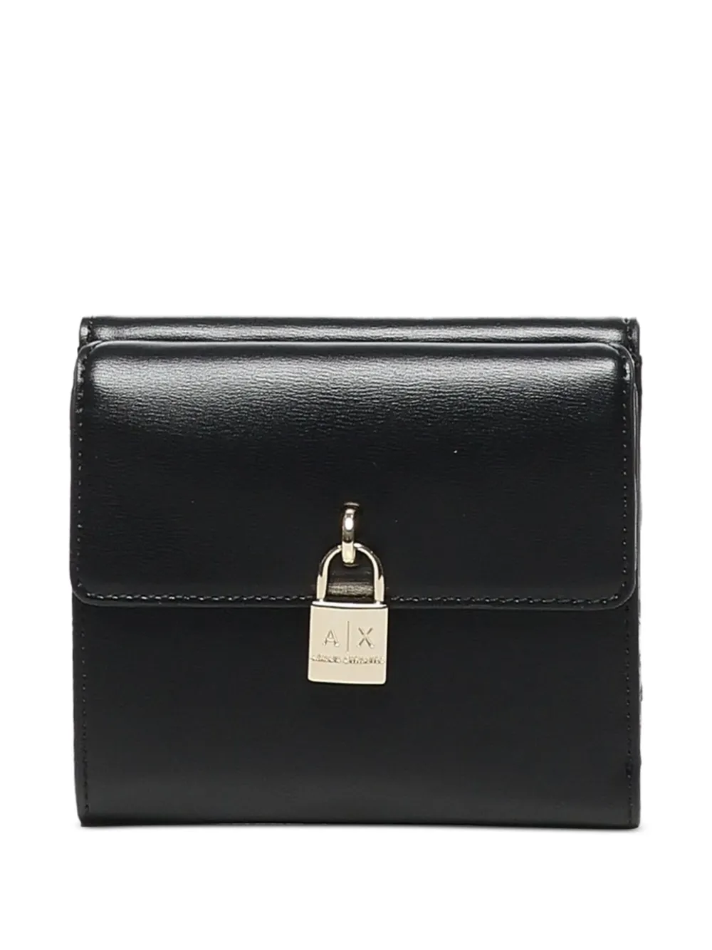 Armani Exchange logo padlock wallet Zwart