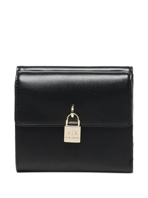 Armani Exchange logo padlock wallet
