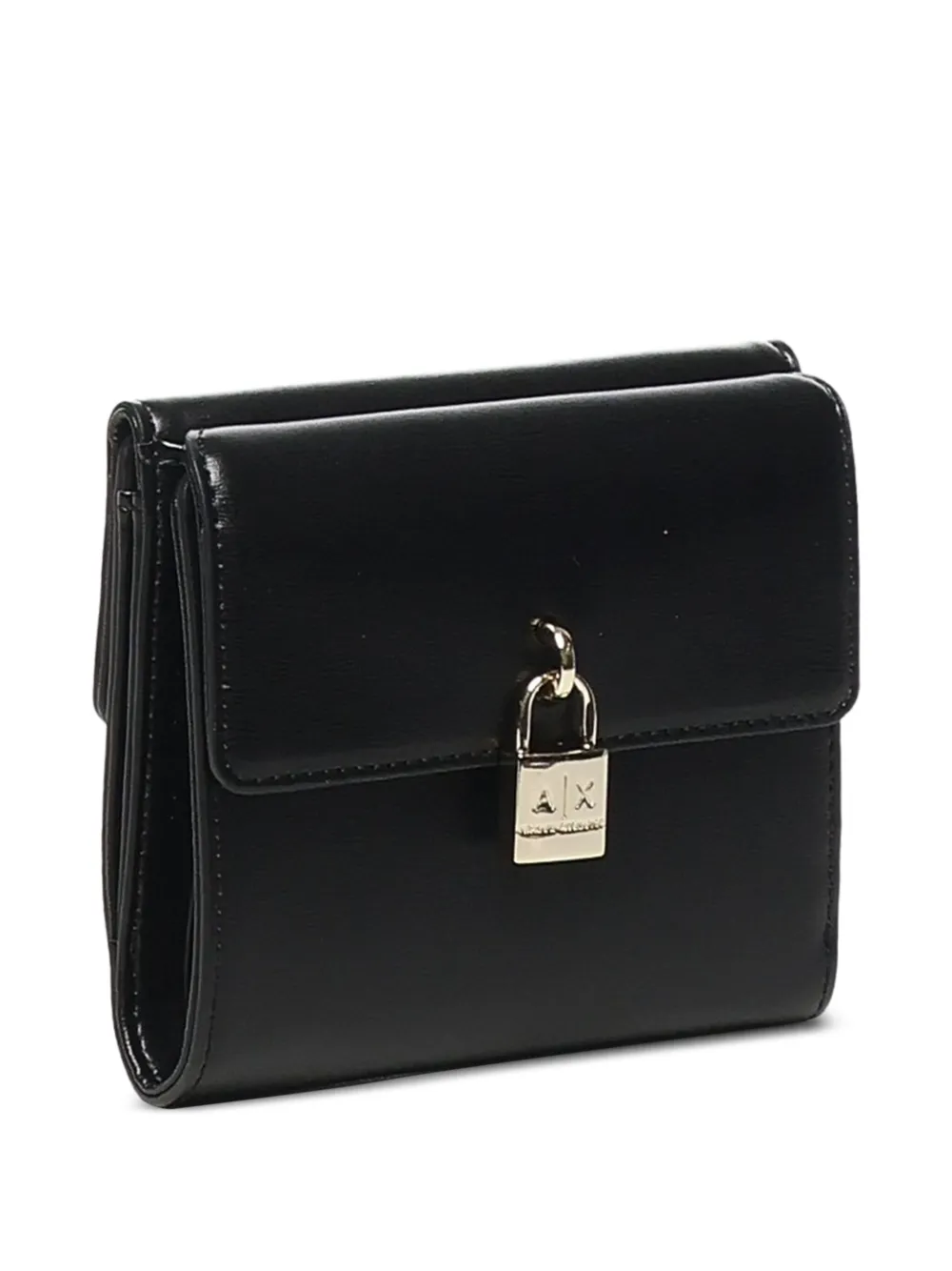 Armani Exchange logo padlock wallet Zwart
