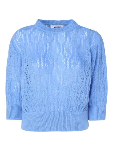 MARIUCCIA MILANO three-quarter sleeve open-knit sweater