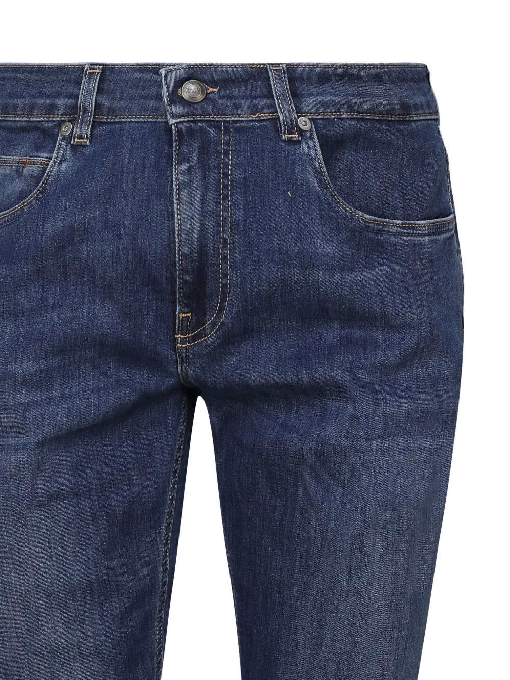Fay five-pocket logo-patch jeans Blauw