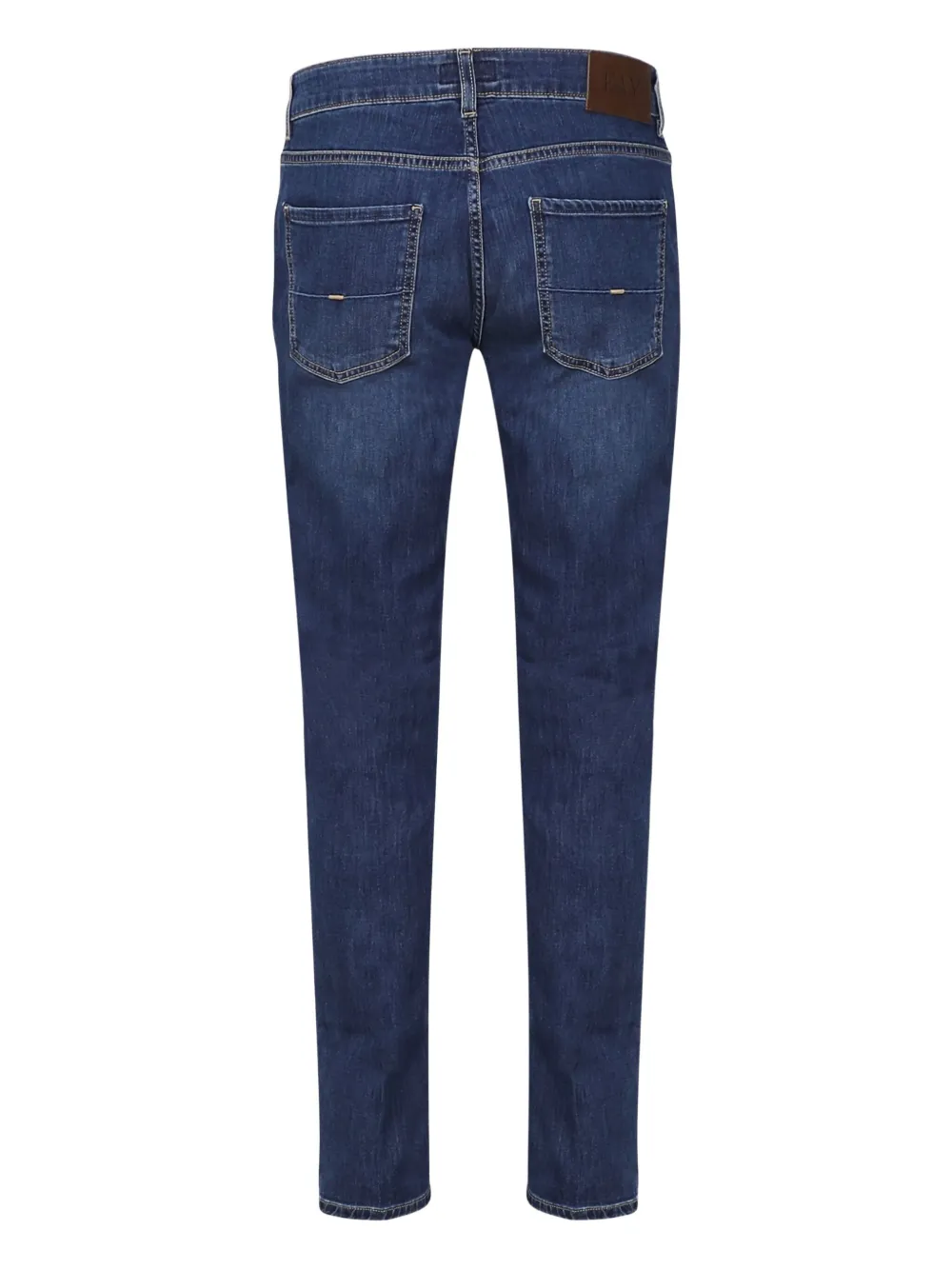 Fay five-pocket logo-patch jeans Blauw