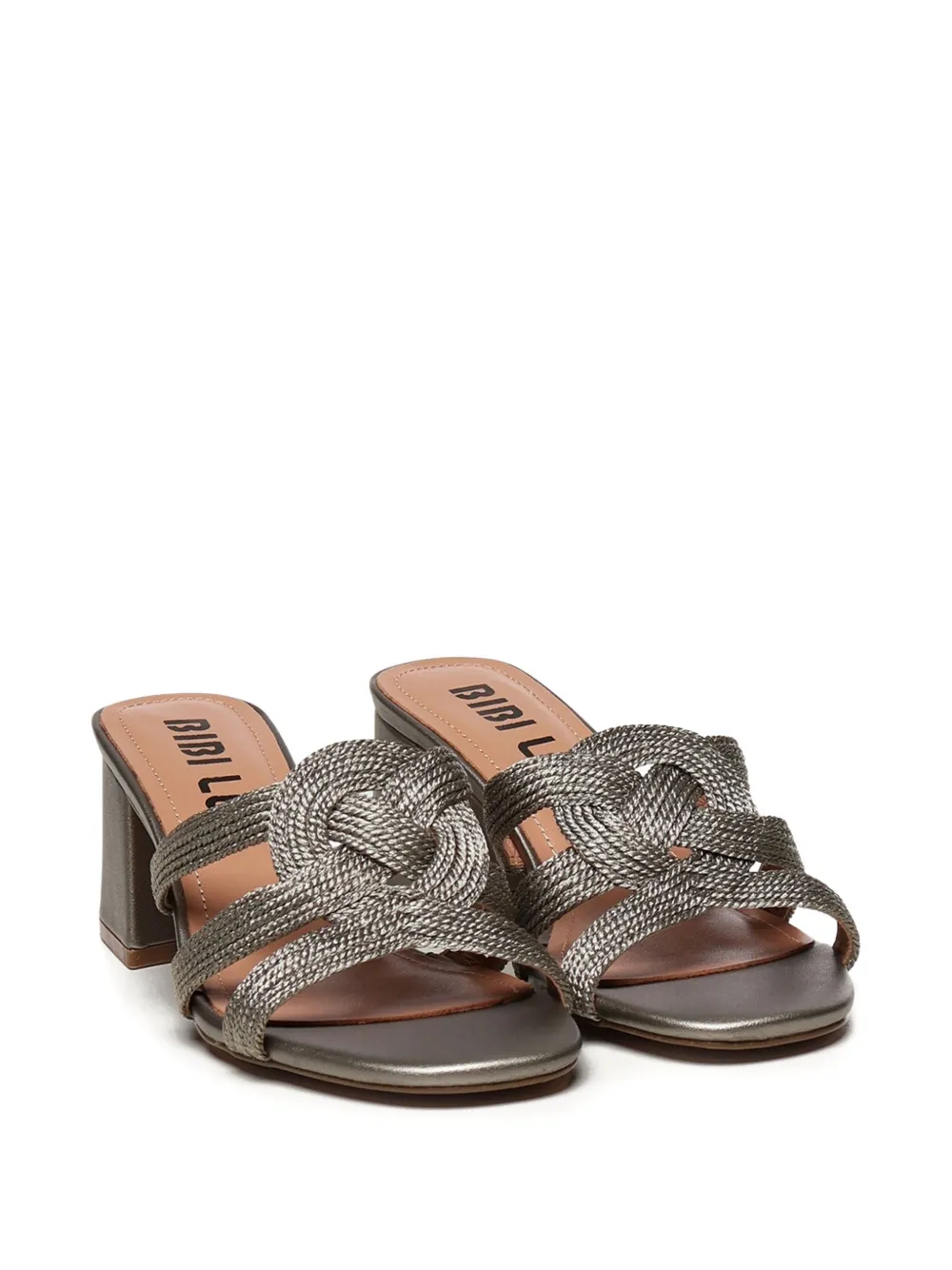 Bibi Lou 60mm braided-strap block-heel sandals Grey