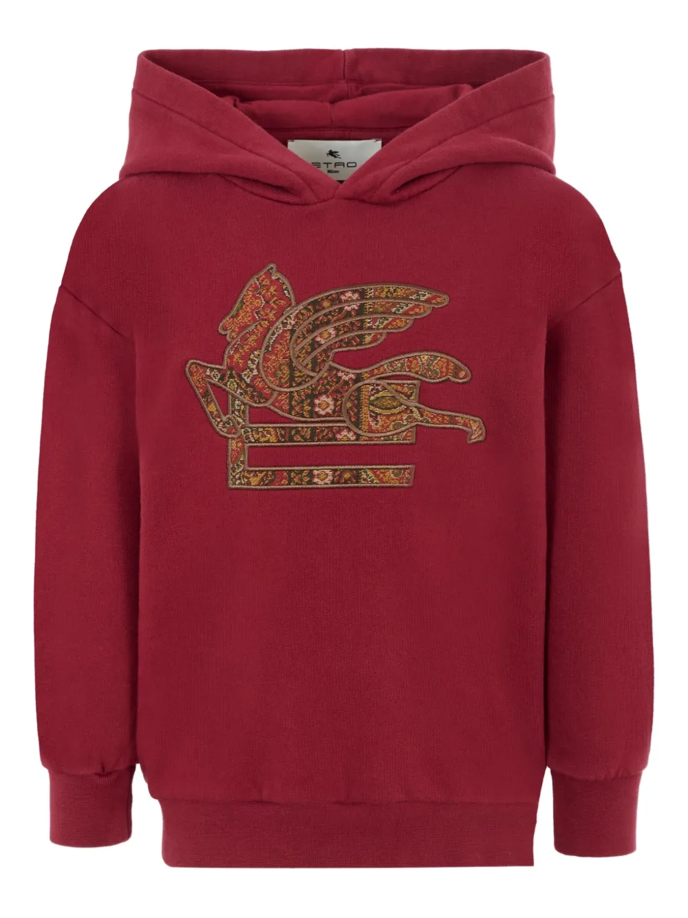 ETRO KIDS Pegaso-embroidered hoodie Rood